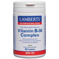 Lamberts uztura bagātinātājs Vitamīnu B-50 komplekss, 120 tabl.